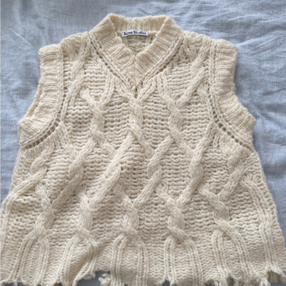 Acne Studios Off-White Cable Knit Sweater Vest